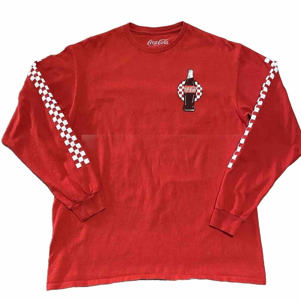Coca Cola Women's Shirt Size Large Long Sleeve T-shirt Red